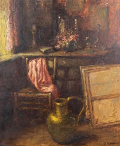 Marthe DE SPIEGELEIR (1897-1991) 'Still life painting' oil o...