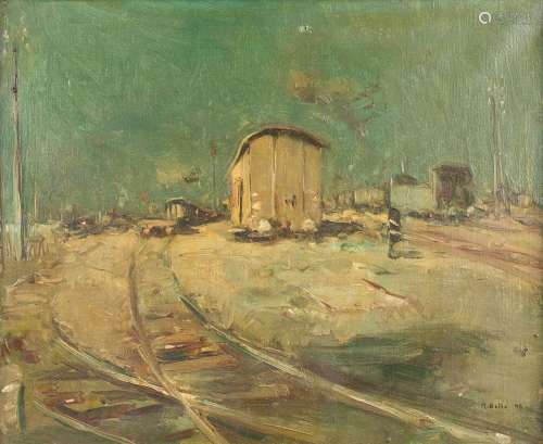 Martin BOLLÉ (1912-1968) 'Classification Yard' a painting, o...