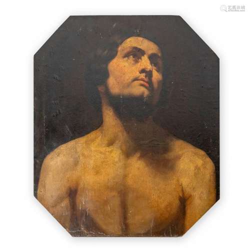 Portrait of a man, oil on panel. Italian school, 19th centur...