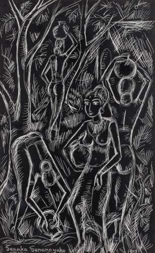 Senaka SENANAYAKE (1951) 'Untitled', 1982. (W: 15 x H: 24 cm...