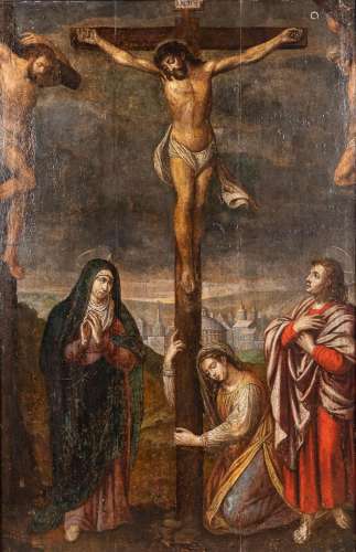 The Crucifixion of Christ, a painting, oil on panel. Souther...