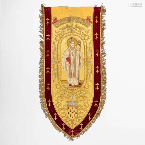 An antique banner 'Patronage Saint Guénolé', and finished wi...