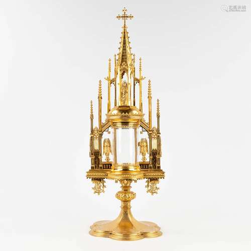 A Tower Monstrance, brass, gothic revival style, The second ...