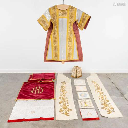 A Dalmatic with Chalice Velum, Bursa, and accessories for th...