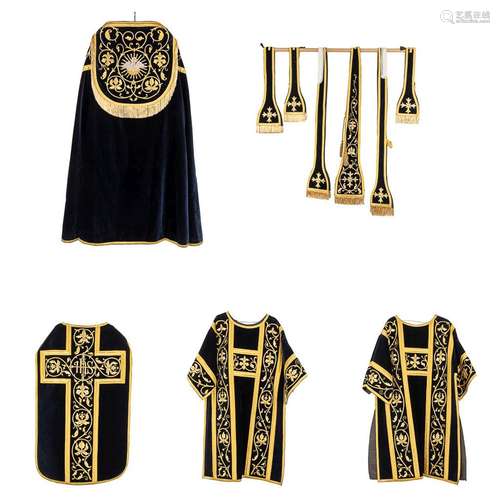 A matching set with a Chasuble, Cope, Dalmatics and Stola, d...