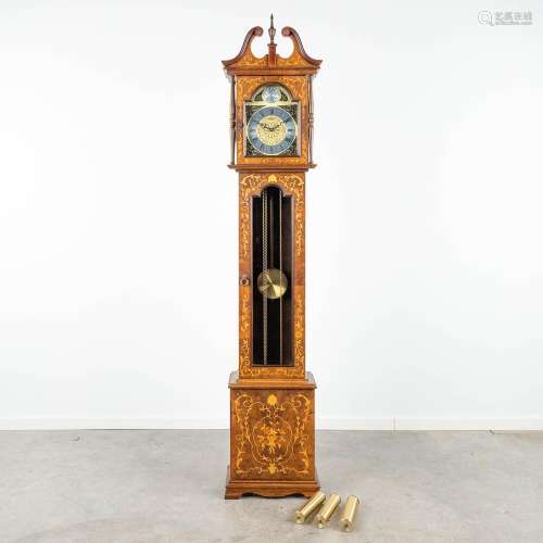 A standing clock finished with marquetery inlay. 20th C. (L:...
