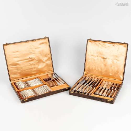 An assembled collection of cutlery in 2 cases. (L: 29 x W: 3...