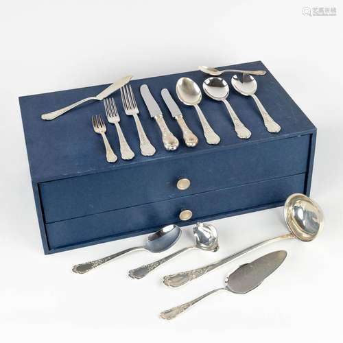 Orfèverie Wiskemann, silver-plated cutlery set in Louis XV/R...