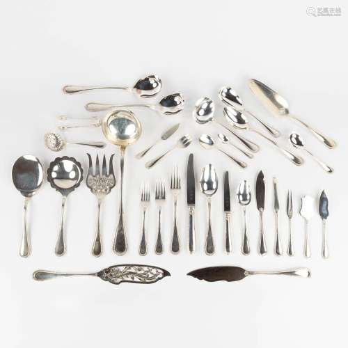 Wolfers Frères Brussels, a 166-piece silver cutlery set. Mar...