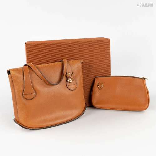 Delvaux Memoire PM, with the original purse, made of cognac-...