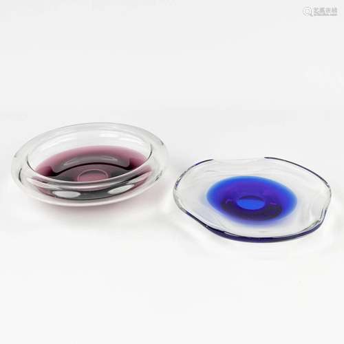 Max VERBOEKET (1922-2015) A set of 2 glass bowls, Maastricht...