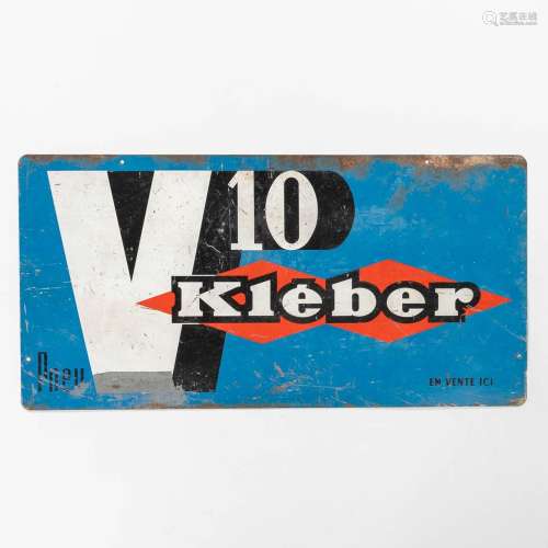 Pneu Kléber V10 en vente ici, a double sided enamel plate. (...