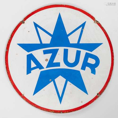 Azur, a double sided enamel plate. Marked Art- France Luynes...