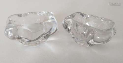 DAUM FRANCE paire de salerons en cristal