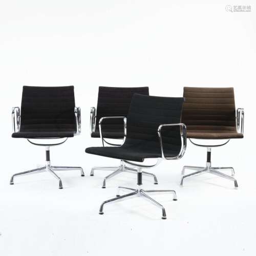 CHARLES EAMES , 4  ALUMINUM GROUP  DESK CHAIRS, 1958