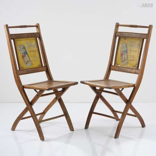 HOLZWARENFABRIK BERNSTEIN, MEININGEN, 2 FOLDING CHAIRS, 1910...