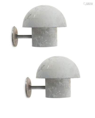 BJARNE BECH, 2 OUTDOOR WALL LIGHTS, 1930S