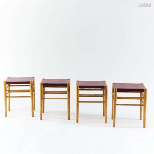 KARL ANDERSSON & SÖNER, HUSKVARNA, 4 STACKING STOOLS, C....