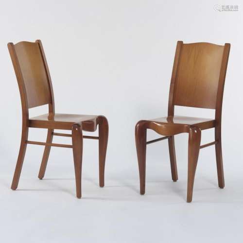 PHILIPPE STARCK, 2  PLACIDE OF WOOD  CHAIRS, 1989