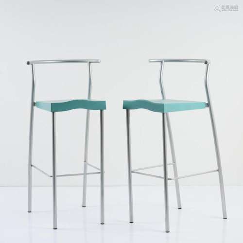 PHILIPPE STARCK, 2  DR. GLOB  BAR STOOLS, 1990