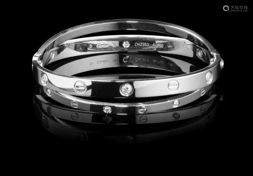 Cartier, Love, bracelet à double fil serti de diamants (env....
