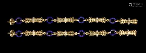 Lot de deux bracelets pouvant former un collier, composés de...