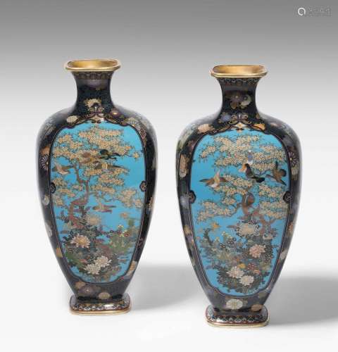 1 Paar Cloisonné Vasen