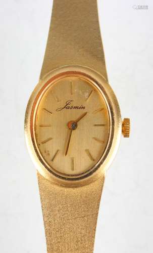 A Jasmin 18ct gold lady's bracelet wristwatch with unsigned ...