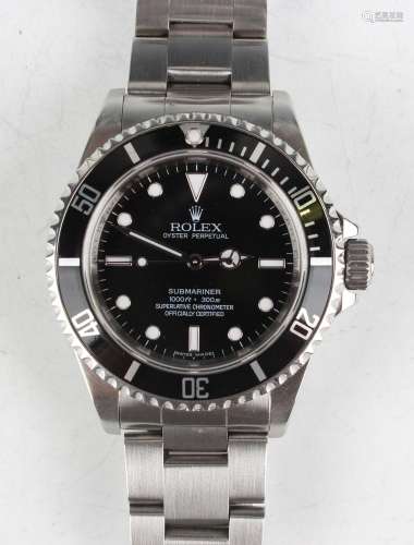 A Rolex Oyster Perpetual Submariner stainless steel cased ge...