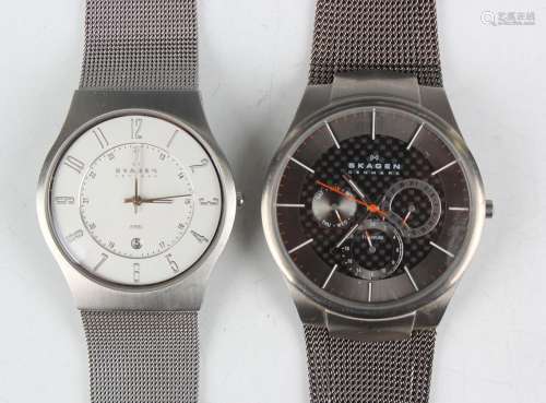 A Skagen titanium cased gentleman's wristwatch with quartz m...