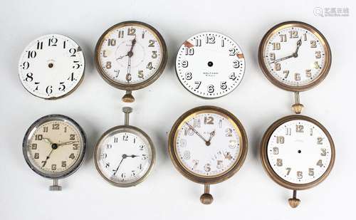 A collection of travelling bedside timepiece movements and d...