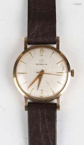 A Rodania 9ct gold circular cased gentleman's wristwatch