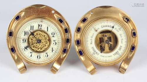 A late 19th century lacquered brass novelty desk timepiece a...