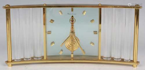 A Jaeger-LeCoultre gilt brass and lucite mantel timepiece wi...