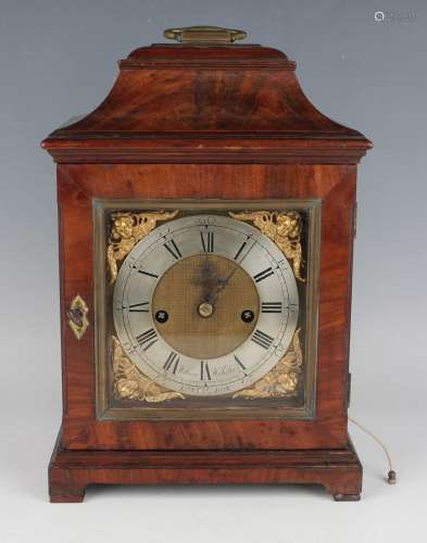 An 18th style mahogany bracket clock