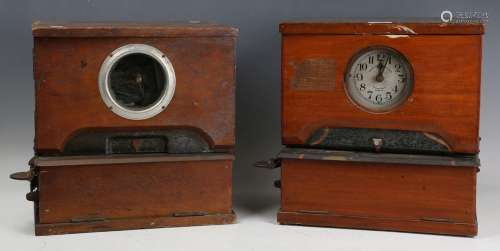 A George V National Time Recorder Co Ltd clocking-in clock w...