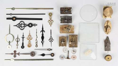 A collection of clock and watch parts