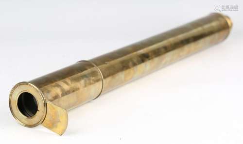 A 19th century lacquered brass single-draw telescope with sl...