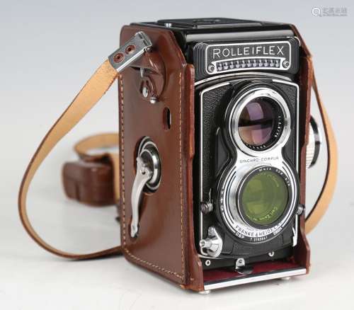 A Franke & Heidecke Rolleiflex twin-lens reflex camera