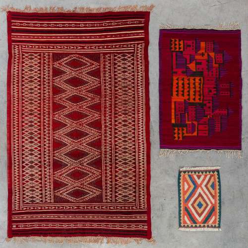 A collection of 3 hand-made oriental carpets. (L: 230 x W: 1...
