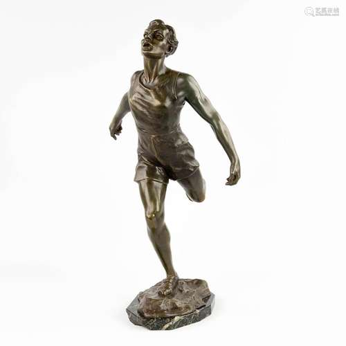 Charles LEMOINE (1839-') 'The Finish' a figurine made of pat...