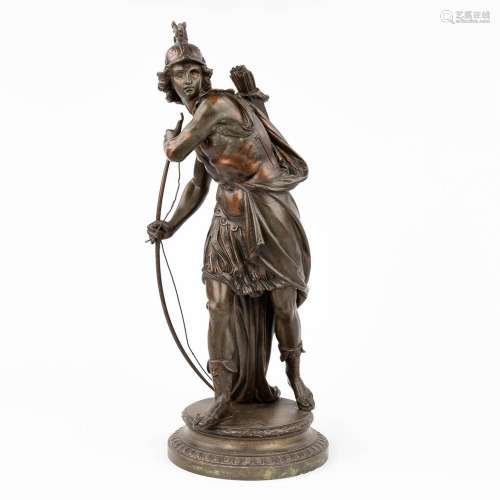 A statue 'Archer' made of spelter. Circa 1900. (W: 19,5 x H:...