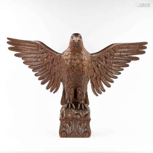 A large wood sculptured eagle, the second half of the 20th c...