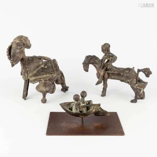 Koenraad TINEL (1934) '3 sculptures', bronze. (L: 13 x W: 22...