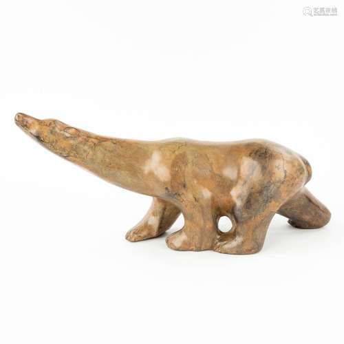 Pierre CHENET (XX-XXI) 'Polar bear', patinated bronze. (L: 4...