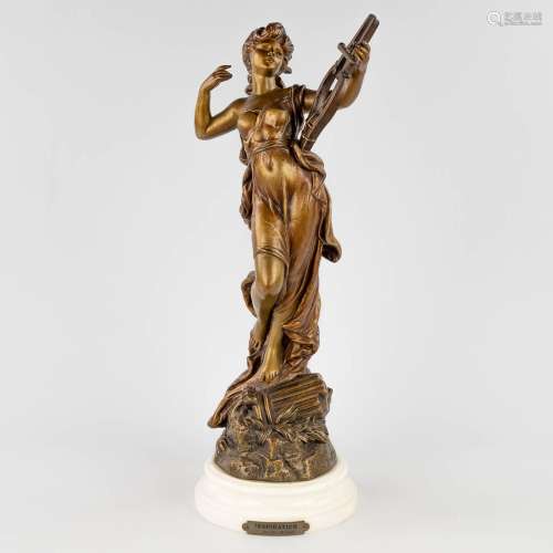 Hippolyte MOREAU (1832-1927) 'L'inspiration' a statue made o...