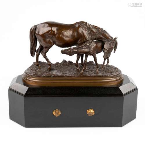 Isidore BONHEUR (1827-1901) 'Merry and a foal' a statue made...
