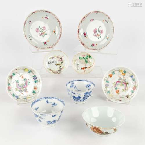 A collection of 9 Chinese plates and bowls, 19th/20th C. (H:...