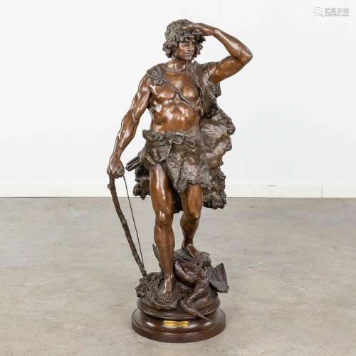 Louis Auguste MOREAU (1855-1919) 'En Vedette', statue of a h...