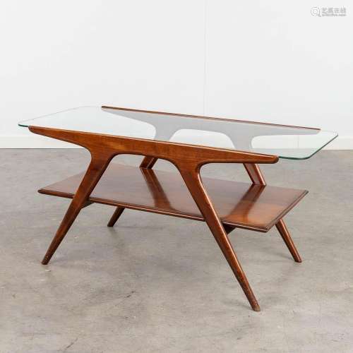 Cesare LACCA (1929) a mid-century coffee table with glass to...